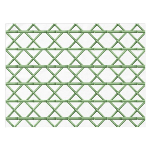 Preppy Green Trellis Bamboe Patroon Tafelkleed (Voorkant (Horizontaal))
