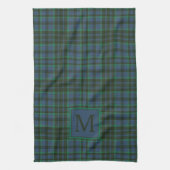 Preppy groen en blauw geplakt monogram theedoek (Verticaal)
