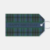 Preppy Groen en Blauw Plaid Cadeaulabel (Voorkant (Horizontaal))