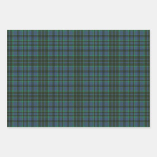 Preppy Groen en Blauw Plaid Inpakpapier Vel (Voorkant 2)