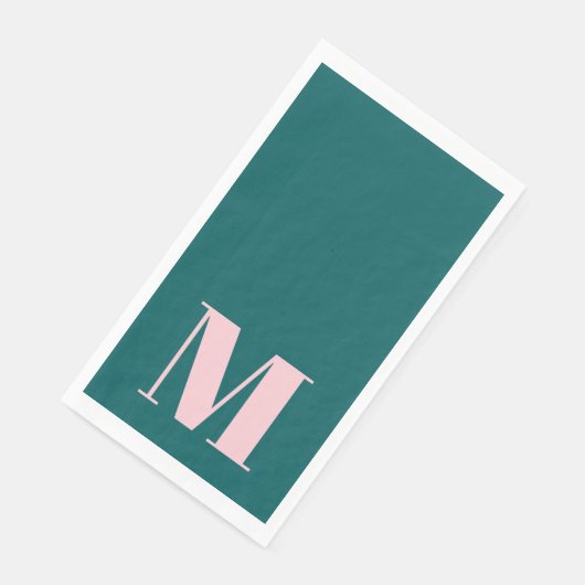 Preppy Groene en Roze Monogram Partij Servet (Hoek)