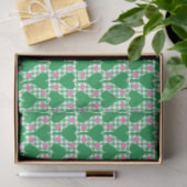 Preppy groene en roze trouw-pickleball-gingham tissuepapier (Geschenk)