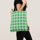 Preppy groene geruite tas (Dichtbij)