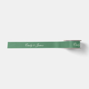 Preppy groene satijnen lint met naam