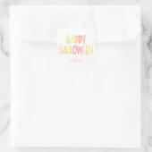 Preppy Happy Halloween Vierkante Sticker (Tas)