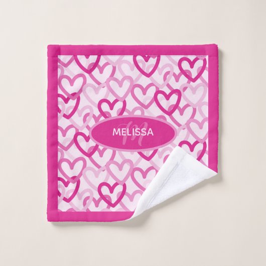Preppy Hearts Pink (Gant de toilette)