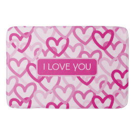 Preppy Hearts Pink Badmat