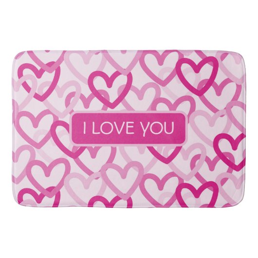 Preppy Hearts Pink Badmat (Voorkant)