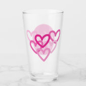 Preppy Hearts Pink Glas (Voorkant)