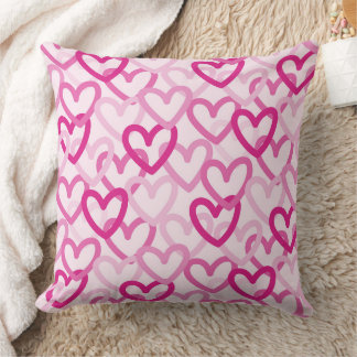 Preppy Hearts Pink Kussen
