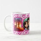 Preppy Hearts Pink - LOVE Koffiemok (Links)