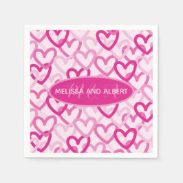 Preppy Hearts Pink Servet