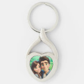 Preppy Hearts Pink Sleutelhanger (Voorkant)