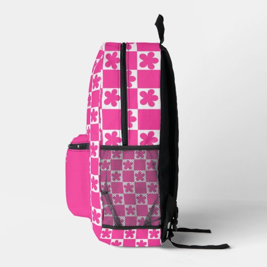 Preppy heet roze patroon bedrukte rugzak (Rechts)