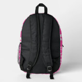 Preppy heet roze patroon bedrukte rugzak (Achterkant)