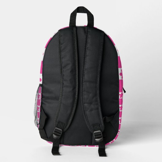 Preppy heet roze patroon bedrukte rugzak (Achterkant)