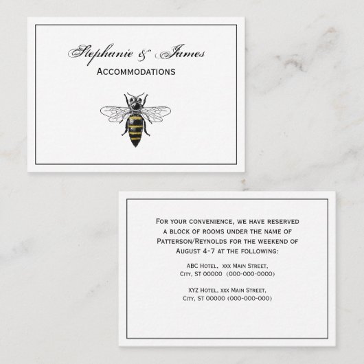 Preppy Heraldic Bee #2 Wapenmunt C Visitekaartje (Voorkant / Achterkant)