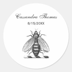 Preppy Heraldic bijenlaag van het wapenembleem Ronde Sticker