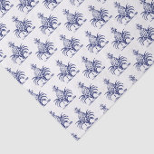 Preppy Heraldic Blue Pineapple Coat of Arms Crest Tissuepapier (Detail)