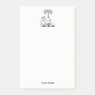 Preppy Heraldic Camel Palm Tree Coat of Arms Post-it® Notes