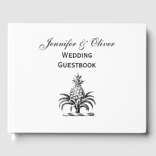 Preppy Heraldic Pineapple Coat of Arms Crest Gastenboek (Voorkant)