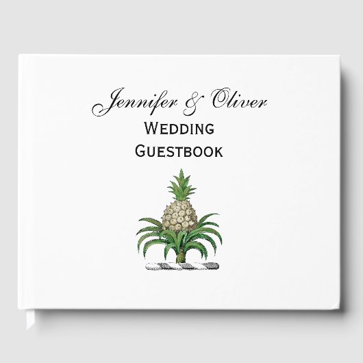 Preppy Heraldic Pineapple Coat of Arms Crest Gastenboek (Voorkant)