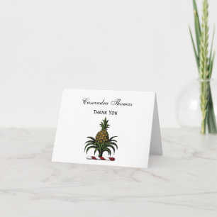 Preppy Heraldic Pineapple Crest Color RWT Bedankkaart