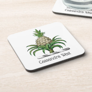 Preppy Heraldisch Ananas Wapen Crest Drankjes Onderzetter