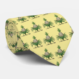 Preppy Heraldisch Ananas Wapen Crest Stropdas