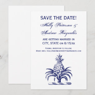 Preppy Heraldisch Blauw Ananas Wapen Crest Kaart