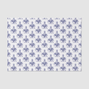 Preppy Heraldisch Blauw Ananas Wapen Crest Tissuepapier