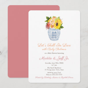 Preppy Herfst in Love Autumn Girl Baby shower Part Kaart