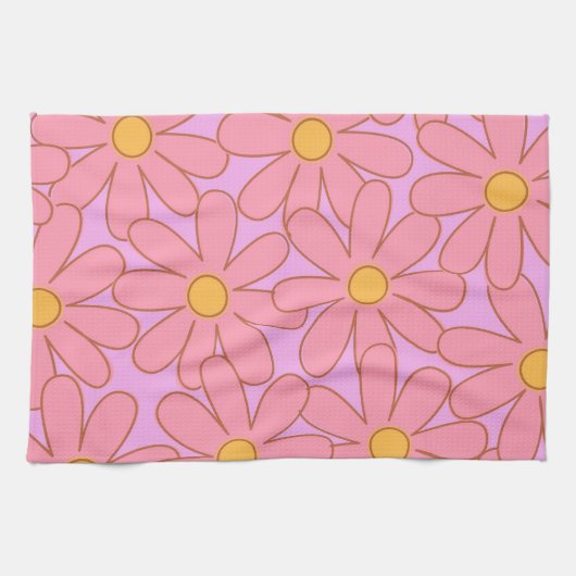 Preppy Hippie roze Paarse ventilator Theedoek (Horizontaal)