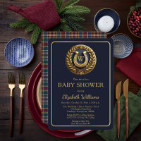 Preppy-Hoefijzer plakt monogram Baby shower