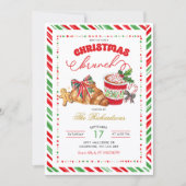 Preppy Holiday Pastries Christmas Brunch Party Kaart (Voorkant)