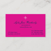 Preppy Hot Pink & Navy Blue Monogram Surprise Visitekaartje (Achterkant)