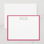 Preppy Hot rose & blanc Merci personnalisé (Devant / Derrière)