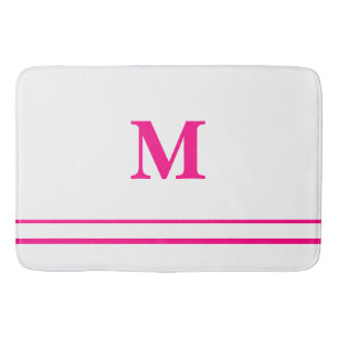 Preppy Hot Roze Elegante Minimaal Rand Initiaal Badmat