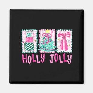 Preppy Hulst Kerstmis Jolly Coquette Strik Kerstbo Magneet