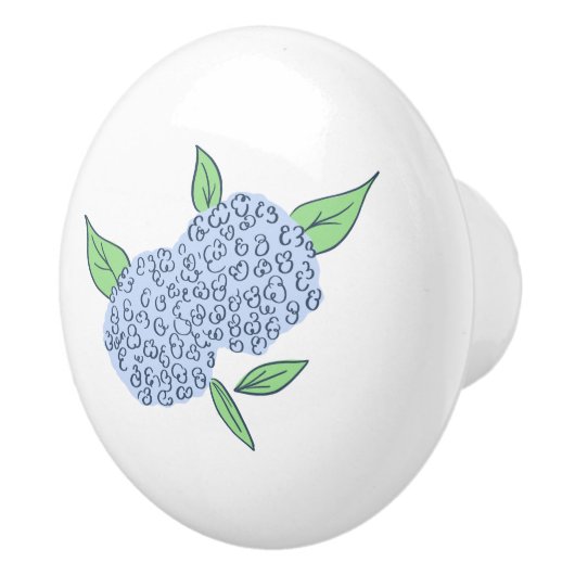 Preppy Hydrangea Coastal New England Keramische Knop (Rechts)