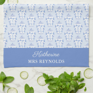 Preppy Iets Blue Monogram Theedoek
