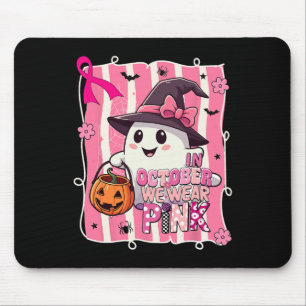 Preppy In oktober Draag we Roze Spook Borstkanker Muismat