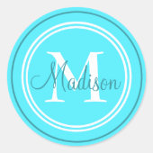 Preppy Initiaal monogram/naam envelop zegel (Voorkant)