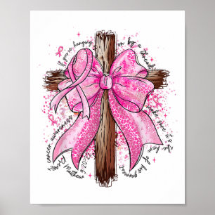 Preppy Jesus NK Bow Cross Borstkanker Bewustzijn Poster