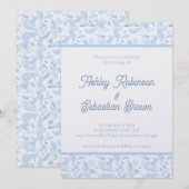 Preppy Jungle Chinoiserie Toile Faire-part de mari (Devant / Derrière)