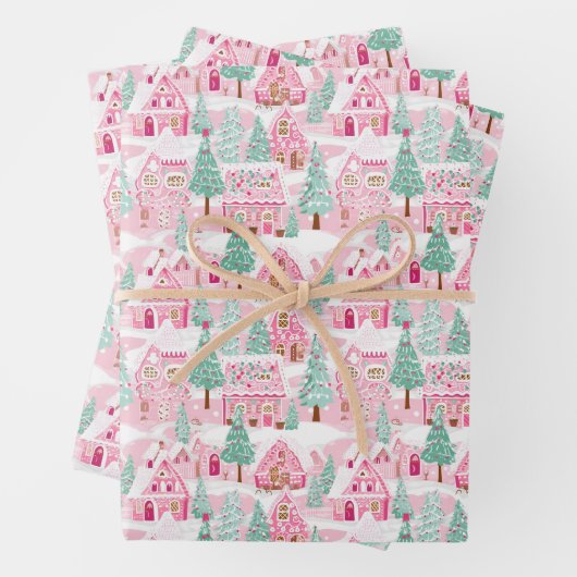 Preppy kerst inpakpapier vel (In situ)