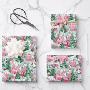 Preppy kerst inpakpapier vel