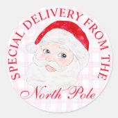 Preppy kerstcadeaus ronde sticker (Voorkant)