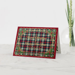Preppy Kerstmis Plaid Feestdagen Kaart
