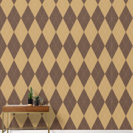Preppy Klassiek Argyle Chocoladebruin & Khaki Behang